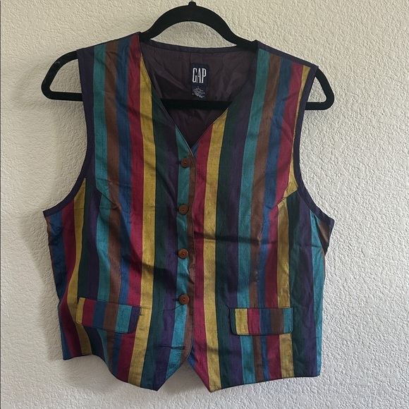 GAP Jackets & Blazers - GAP Multicolor Striped Vest